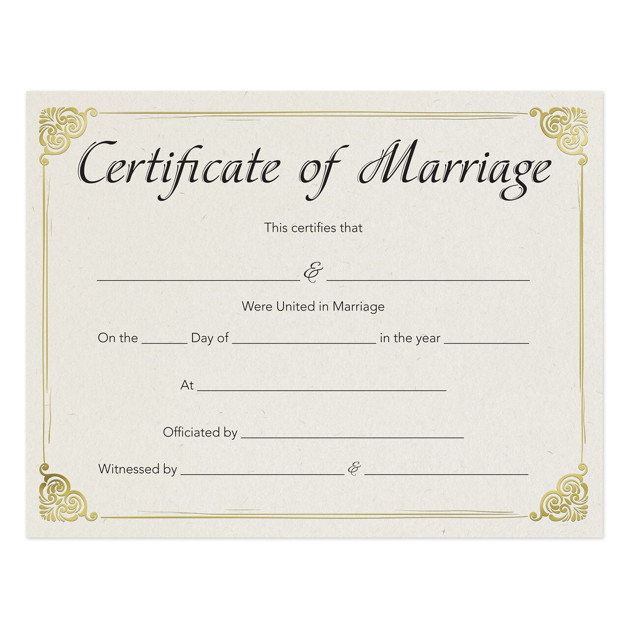 Great Papers! Marriage Certificate with Gold Foil, for Weddings, Ceremony, and Proposals 24 Pack